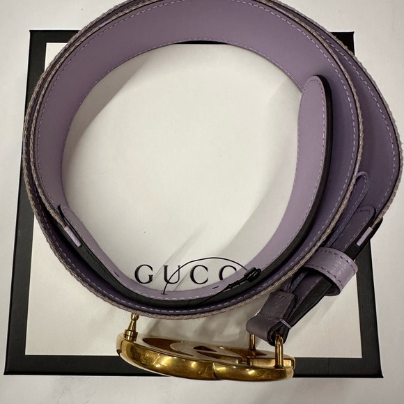 NWB Gucci GG Marmont Jumbo GG Belt Beige/Lilac - Picture 10 of 16